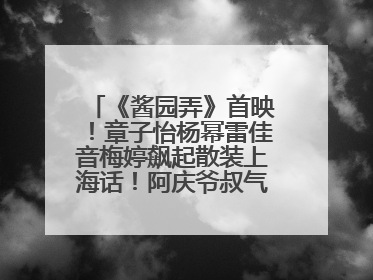 《酱园弄》首映！章子怡杨幂雷佳音梅婷飙起散装上海话！阿庆爷叔气氛组！独独没见他……