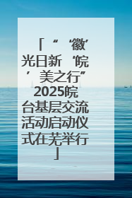“‘徽’光日新‘皖’美之行”2025皖台基层交流活动启动仪式在芜举行