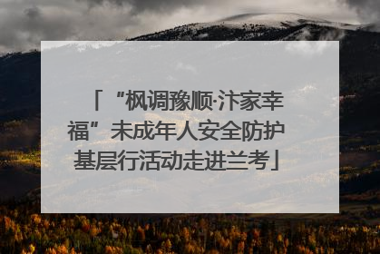 “枫调豫顺·汴家幸福”未成年人安全防护基层行活动走进兰考