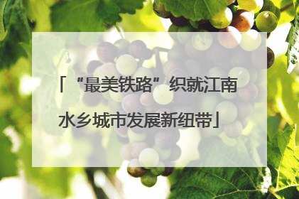“最美铁路”织就江南水乡城市发展新纽带