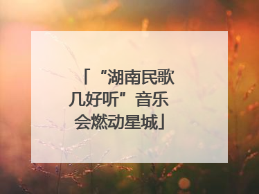 “湖南民歌几好听”音乐会燃动星城
