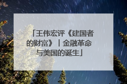 王伟宏评《建国者的财富》︱金融革命与美国的诞生