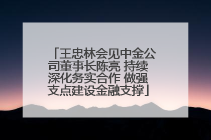 王忠林会见中金公司董事长陈亮 持续深化务实合作 做强支点建设金融支撑