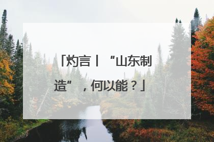 灼言丨“山东制造”，何以能？