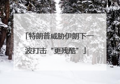 特朗普威胁伊朗下一波打击“更残酷”