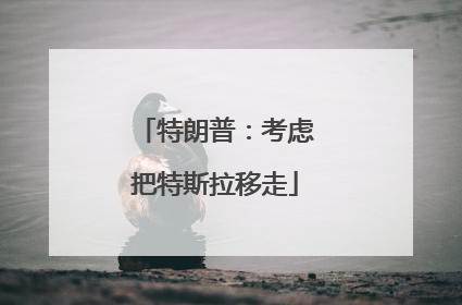 特朗普：考虑把特斯拉移走