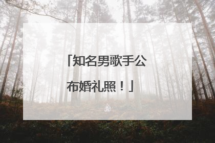 知名男歌手公布婚礼照！