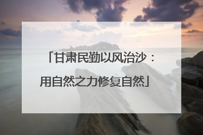 甘肃民勤以风治沙：用自然之力修复自然