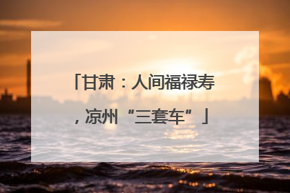 甘肃：人间福禄寿，凉州“三套车”