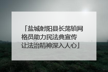 盐城射阳县长荡镇网格员助力民法典宣传 让法治精神深入人心