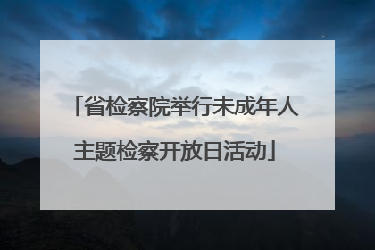 省检察院举行未成年人主题检察开放日活动