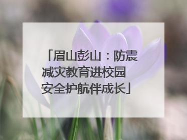 眉山彭山：防震减灾教育进校园 安全护航伴成长