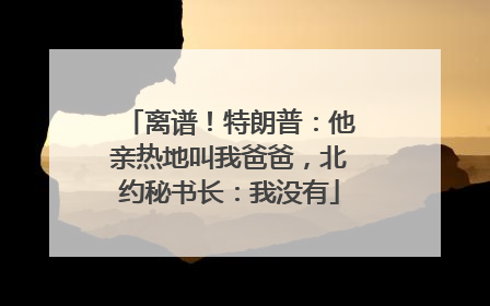 离谱！特朗普：他亲热地叫我爸爸，北约秘书长：我没有