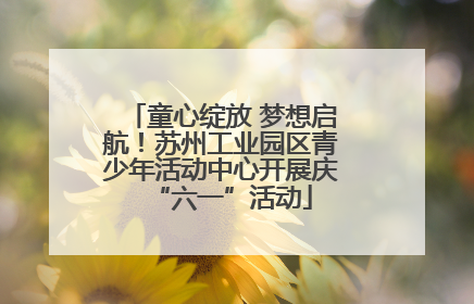 童心绽放 梦想启航！苏州工业园区青少年活动中心开展庆“六一”活动