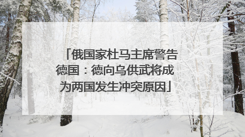 俄国家杜马主席警告德国：德向乌供武将成为两国发生冲突原因