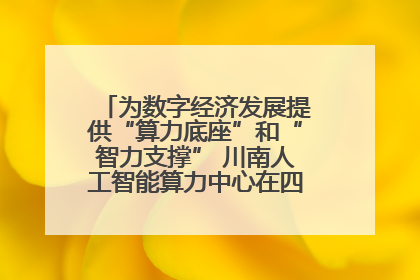 为数字经济发展提供“算力底座”和“智力支撑” 川南人工智能算力中心在四川泸州启动