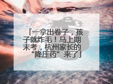 一拿出卷子，孩子就炸毛！马上期末考，杭州家长的“降压药”来了