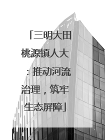 三明大田桃源镇人大：推动河流治理，筑牢生态屏障