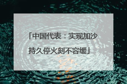 中国代表：实现加沙持久停火刻不容缓