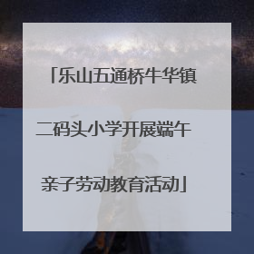 乐山五通桥牛华镇二码头小学开展端午亲子劳动教育活动