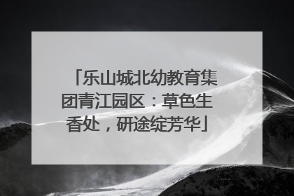 乐山城北幼教育集团青江园区：草色生香处，研途绽芳华