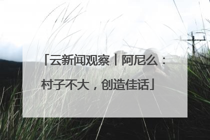 云新闻观察︱阿尼么：村子不大，创造佳话