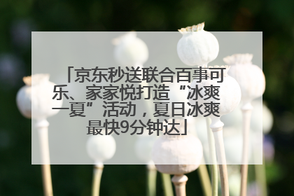 京东秒送联合百事可乐、家家悦打造“冰爽一夏”活动，夏日冰爽最快9分钟达