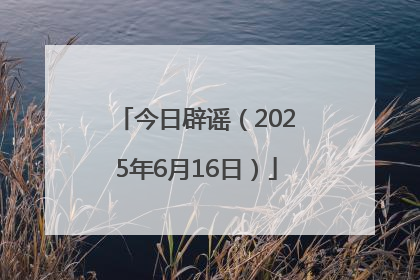 今日辟谣（2025年6月16日）