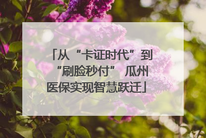 从“卡证时代”到“刷脸秒付” 瓜州医保实现智慧跃迁