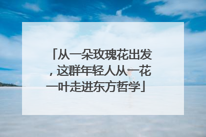 从一朵玫瑰花出发，这群年轻人从一花一叶走进东方哲学