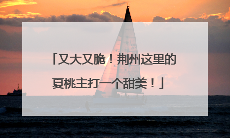 又大又脆！荆州这里的夏桃主打一个甜美！
