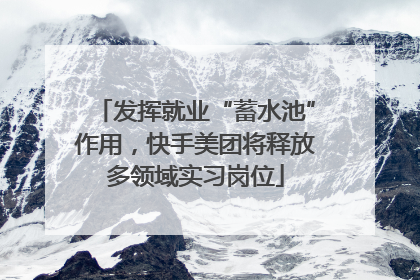 发挥就业“蓄水池”作用，快手美团将释放多领域实习岗位