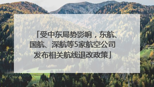 受中东局势影响，东航、国航、深航等5家航空公司发布相关航线退改政策