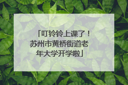 叮铃铃上课了！苏州市黄桥街道老年大学开学啦