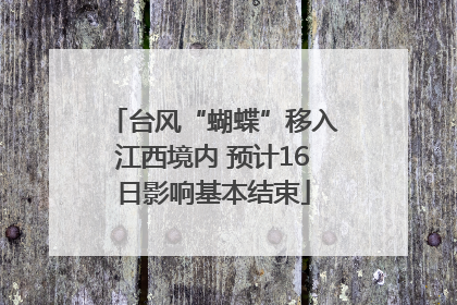 台风“蝴蝶”移入江西境内 预计16日影响基本结束