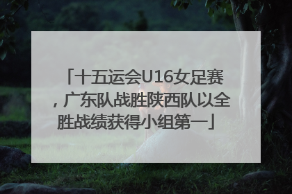 十五运会U16女足赛，广东队战胜陕西队以全胜战绩获得小组第一