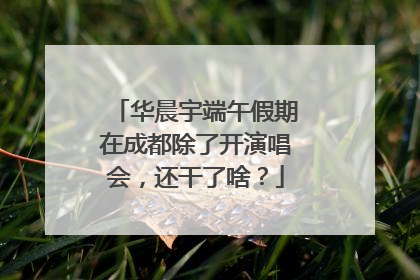 华晨宇端午假期在成都除了开演唱会，还干了啥？