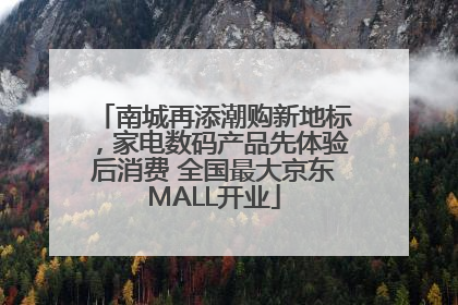 南城再添潮购新地标，家电数码产品先体验后消费 全国最大京东MALL开业
