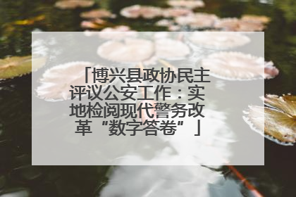 博兴县政协民主评议公安工作：实地检阅现代警务改革“数字答卷”