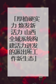 厚植硬实力 焕发新活力 山西全域系统构建活力迸发的派出所工作新生态