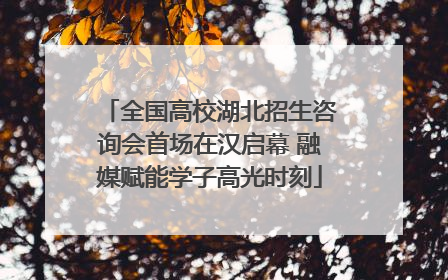 全国高校湖北招生咨询会首场在汉启幕 融媒赋能学子高光时刻