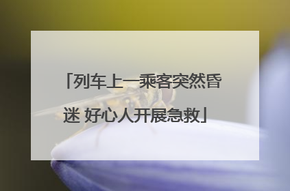 列车上一乘客突然昏迷 好心人开展急救