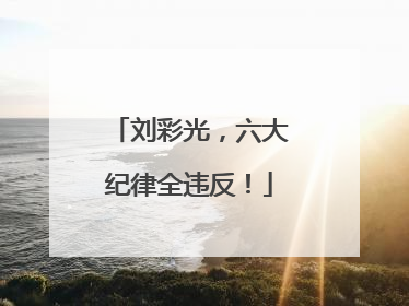 刘彩光，六大纪律全违反！