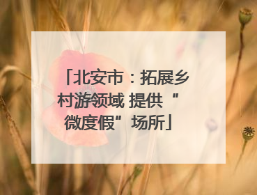北安市：拓展乡村游领域 提供“微度假”场所
