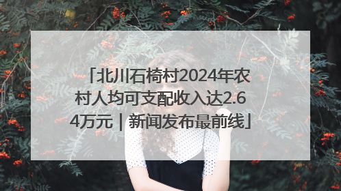 北川石椅村2024年农村人均可支配收入达2.64万元｜新闻发布最前线