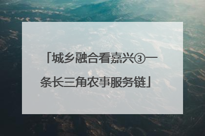 城乡融合看嘉兴③一条长三角农事服务链