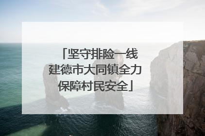 坚守排险一线 建德市大同镇全力保障村民安全