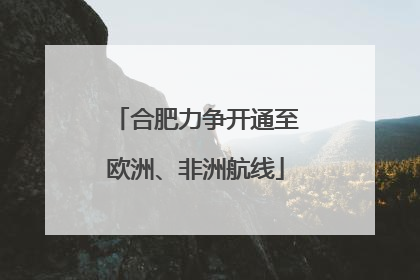 合肥力争开通至欧洲、非洲航线