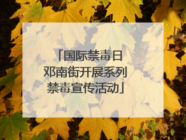 国际禁毒日 邓南街开展系列禁毒宣传活动