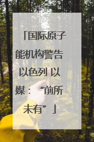 国际原子能机构警告以色列 以媒：“前所未有”
